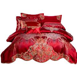 Sichen Wedding Four-Piece Set High-end Big Red Silk Cotton Sichen Wedding Four-Piece Set High-end Big Red Silk Cotton