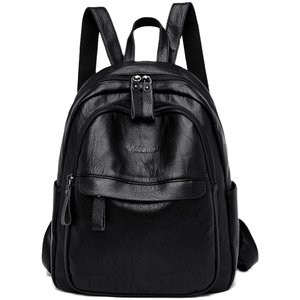 Mangrou Packpack Ms.'s new Korean versatile soft leather bag simple fashion backpack large -capacity leisure schoolbag Mangrou Packpack Ms.'s new Korean versatile soft leather bag simple fashion backpack large -capacity leisure schoolbag