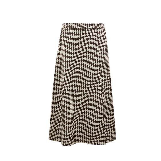 tq District Aichi Vero Moda skirt autumn and winter high street geometric pattern mid-waist slit A-line skirt tq District Aichi Vero Moda skirt autumn and winter high street geometric pattern mid-waist slit A-line skirt