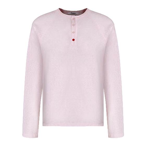 Fano casual texture, snowflake cotton bright color buckle embellished shoulder sleeves Henry collar long sleeves T-shirt for women for autumn 
Fano casual texture, snowflake cotton bright color buckle embellished shoulder sleeves Henry collar long sleeves T-shirt for women for autumn