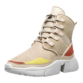 AUMU medium heel short-tube snow boots sheep fur integrated AUMU medium heel short-tube snow boots sheep fur integrated