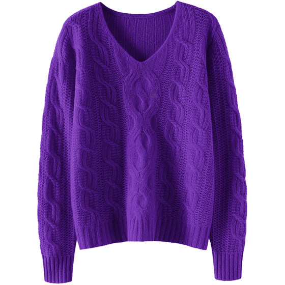 Very elegant~ V-neck cork 100% pure cashmere sweater for women loose and lazy style pure cashmere sweater autumn and winter Very elegant~ V-neck cork 100% pure cashmere sweater for women loose and lazy style pure cashmere sweater autumn and winter