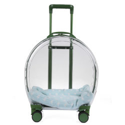 Pet trolley box, portable transparent flight box for cats and dogs when going out, cat trolley box with large capacity and large space Pet trolley box, portable transparent flight box for cats and dogs when going out, cat trolley box with large capacity and large space