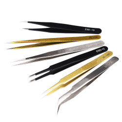Black anti-static tweezers and hardened high elastic finger pliers Black anti-static tweezers and hardened high elastic finger pliers