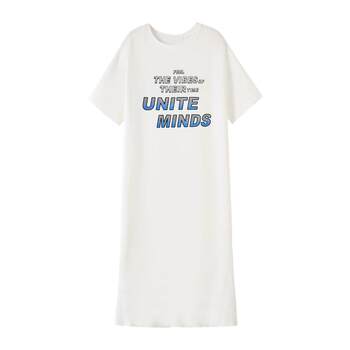 Cotton large size T -shirt loose over knee dress 2021 2021
 Cotton large size T -shirt loose over knee dress 2021 2021