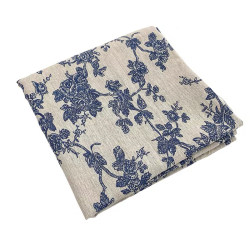 Retro blue floral picnic tablecloth pastoral style Retro blue floral picnic tablecloth pastoral style