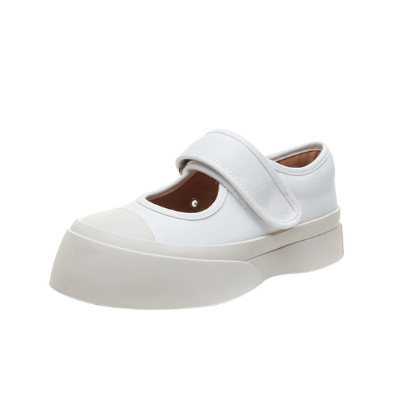 French canvas Mary Zhen Zhao Lusi same style big head retro single shoes white shoes thick sole summer sandals for women
French canvas Mary Zhen Zhao Lusi same style big head retro single shoes white shoes thick sole summer sandals for women