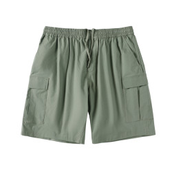 Tu Xiansen summer Japanese retro multi-pocket cargo shorts men's simple solid color versatile five-point pants casual pants Tu Xiansen summer Japanese retro multi-pocket cargo shorts men's simple solid color versatile five-point pants casual pants