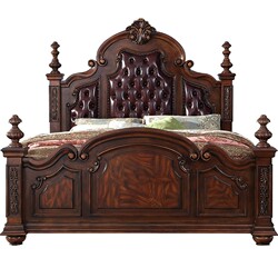 American solid wood and leather double bed 1.8m master bedroom American solid wood and leather double bed 1.8m master bedroom