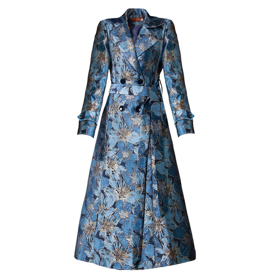 2025 Spring and Autumn New High-end Jacquard Trench Coat Women's Mid-Length High-end Nude Lady's Lady's Big Wife Coat 2025 Spring and Autumn New High-end Jacquard Trench Coat Women's Mid-Length High-end Nude Lady's Lady's Big Wife Coat