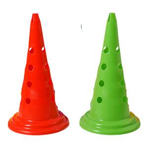 Football training equipment with a hole logo barrel barrier pile ice cream cylinder basketball training auxiliary equipment cone -shaped bucket Football training equipment with a hole logo barrel barrier pile ice cream cylinder basketball training auxiliary equipment cone -shaped bucket