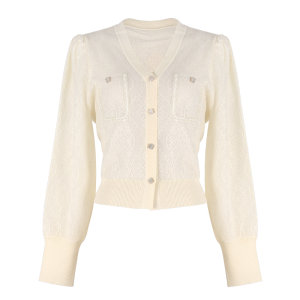 Stubborn 2025 spring new style college long-sleeved v-neck small knitted cardigan short jacket 80141MY08909 
Stubborn 2025 spring new style college long-sleeved v-neck small knitted cardigan short jacket 80141MY08909