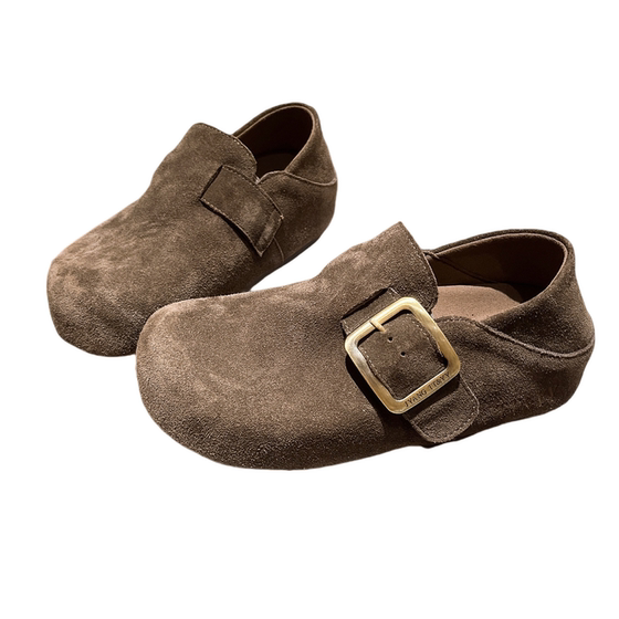 European metal buckle genuine leather big head Kapibala metal buckle thick sole sponge cake loafers Birken shoes single shoes women's shoes
European metal buckle genuine leather big head Kapibala metal buckle thick sole sponge cake loafers Birken shoes single shoes women's shoes