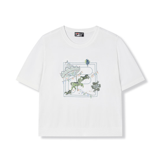 FILA official women's woven shirt 2024 autumn new basic fashion casual embroidered short sleeved top FILA official women's woven shirt 2024 autumn new basic fashion casual embroidered short sleeved top