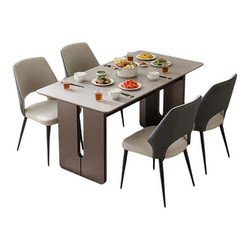Lin's home simple slate dining table light luxury high-end household induction cooker dining table new furniture Lin's Wood Industry Lin's home simple slate dining table light luxury high-end household induction cooker dining table new furniture Lin's Wood Industry