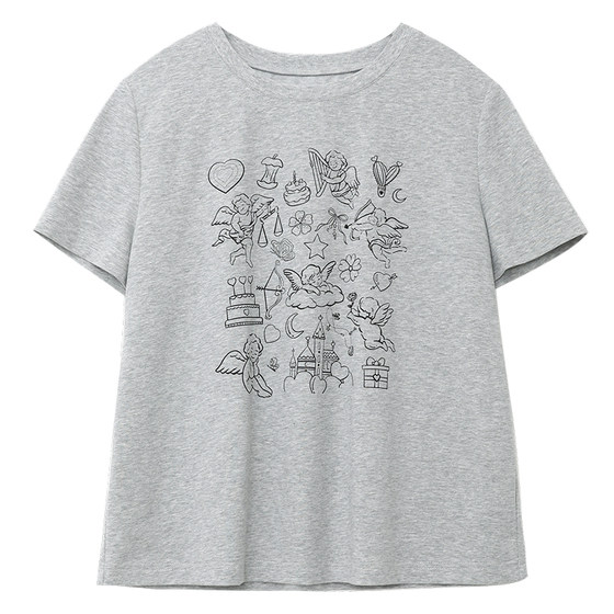 CV large-size women's clothing 2025 summer new Korean round neck short-sleeved printed T-shirt cool-skinned front shoulder slim top for women
CV large-size women's clothing 2025 summer new Korean round neck short-sleeved printed T-shirt cool-skinned front shoulder slim top for women
