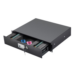 2U metal cabinet drawer with lock and microphone protective cotton 2U metal cabinet drawer with lock and microphone protective cotton