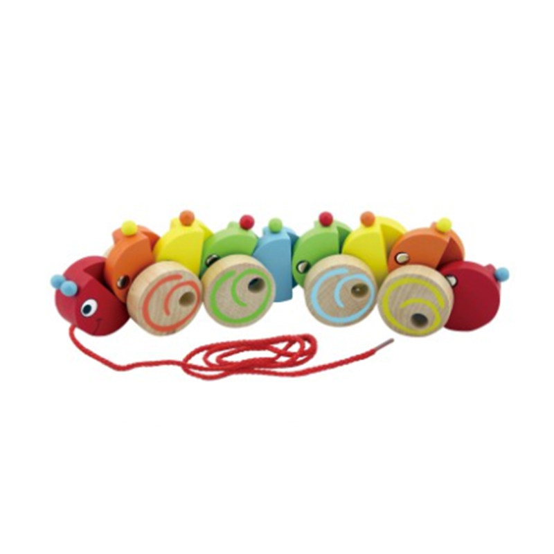 Juguete de arrastre de madera Viga Forma de animal Desarrollo