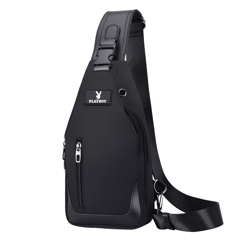 Playboy Men's Chest Bag Oxford Textile Crossbody Sling Bag