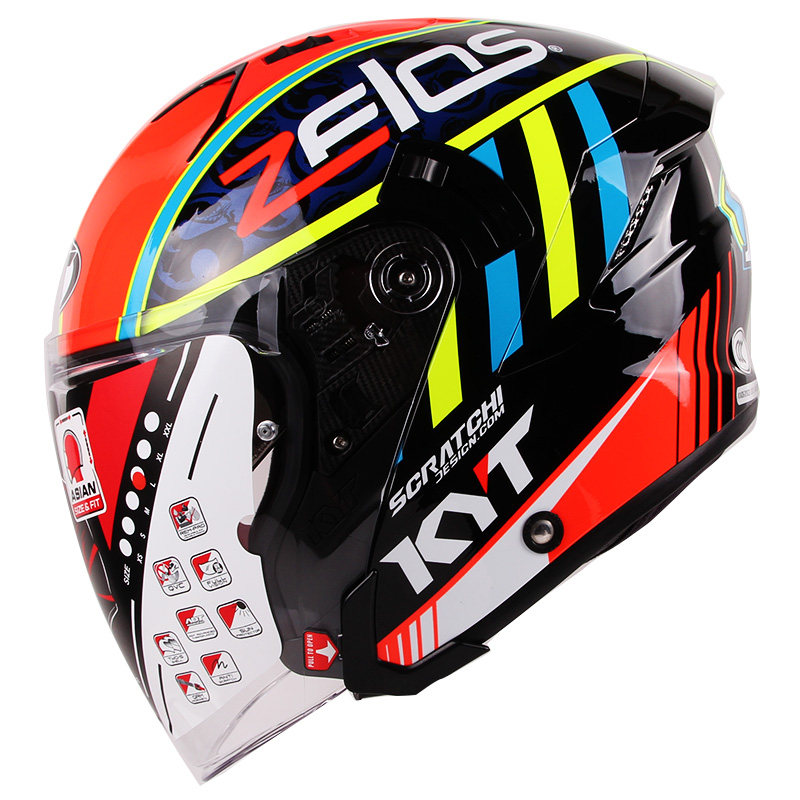 KYT GP/NF-J Motorcycle Half Helmet Double Lens, All Season