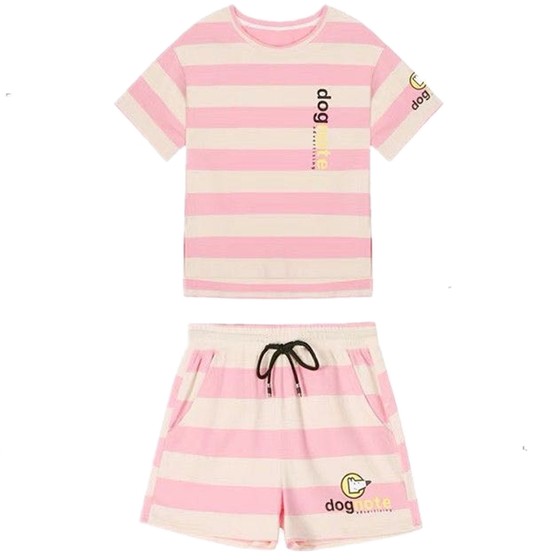 Summer short suit new style fresh and fashionable striped casual sports suit women's short-sleeved shorts two-piece set of trendy loose
Summer short suit new style fresh and fashionable striped casual sports suit women's short-sleeved shorts two-piece set of trendy loose
