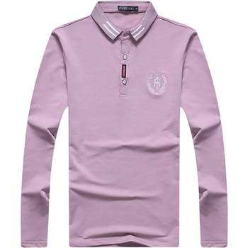 Add velvet thick long -sleeved T -shirt lapel youth men's clothing
 Add velvet thick long -sleeved T -shirt lapel youth men's clothing