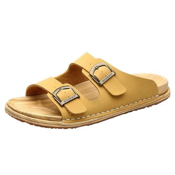 Leather slippers Men's summer anti -slip waterproof beach dragging men's cold slippers Leather slippers Men's summer anti -slip waterproof beach dragging men's cold slippers