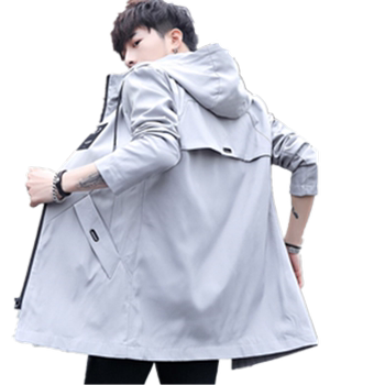 Men's spring and autumn casual and handsome mid-length coat jacket Men's spring and autumn casual and handsome mid-length coat jacket