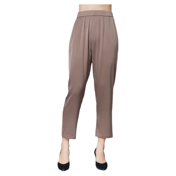 Heavy duty silk, mulberry silk, nine point pencil pants, Hangzhou silk, small footed harem women's pants, slim fit, mom summer clothes, plus size Heavy duty silk, mulberry silk, nine point pencil pants, Hangzhou silk, small footed harem women's pants, slim fit, mom summer clothes, plus size