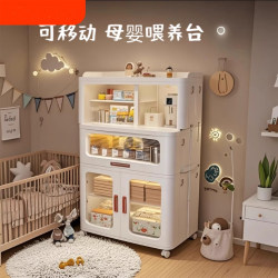 53-65cm Foldable Baby Feeding Table Storage Rack Double-Door Organizer Box Snack Toy Clothes Storage Cabinet 53-65cm Foldable Baby Feeding Table Storage Rack Double-Door Organizer Box Snack Toy Clothes Storage Cabinet
