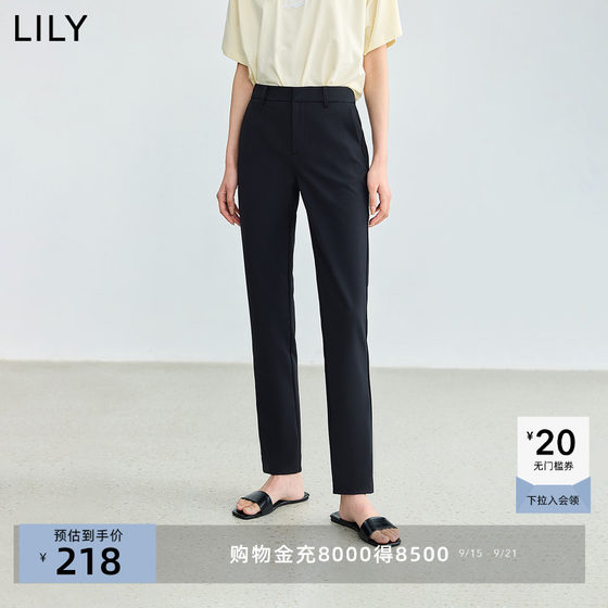LILY2025 new women's clothing simple slim high waist nine-point slim pencil pants black casual pants small black pants LILY2025 new women's clothing simple slim high waist nine-point slim pencil pants black casual pants small black pants