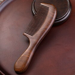 Natural Solid Sandalwood Comb, Anti-Static, Scalp Massage, Straight Hair, Long-Handled Wooden Comb for Women with Long Hair Natural Solid Sandalwood Comb, Anti-Static, Scalp Massage, Straight Hair, Long-Handled Wooden Comb for Women with Long Hair