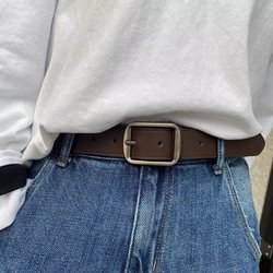 Extended Version Pin Buckle Belt for Men, Korean Style Casual Jeans Belt, Young Trendy Unisex Black Belt Extended Version Pin Buckle Belt for Men, Korean Style Casual Jeans Belt, Young Trendy Unisex Black Belt