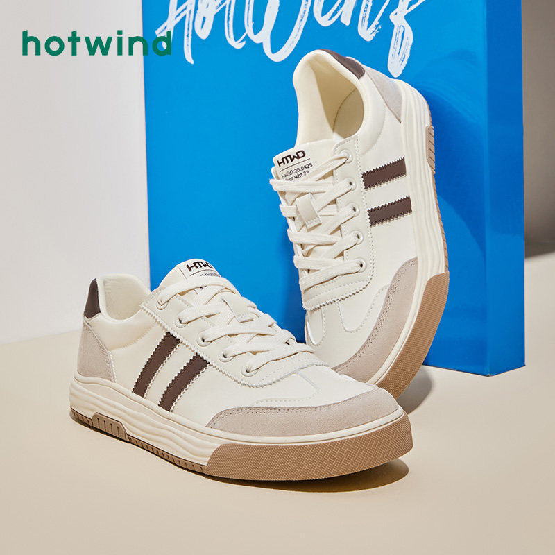 Hotwind Men's Spring Casual Board Shoes White