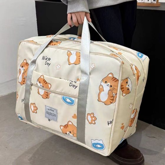 Cute quilt storage bag, short trip clothes storage bag, large capacity moving bag, luggage bag, travel bag
Cute quilt storage bag, short trip clothes storage bag, large capacity moving bag, luggage bag, travel bag