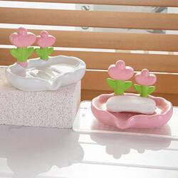 Plastic flower household soap dish soap dish light luxury Plastic flower household soap dish soap dish light luxury