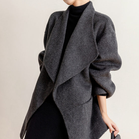 New autumn and winter double-sided wool coat for women mid-length small loose lazy style wool coat high-end
New autumn and winter double-sided wool coat for women mid-length small loose lazy style wool coat high-end