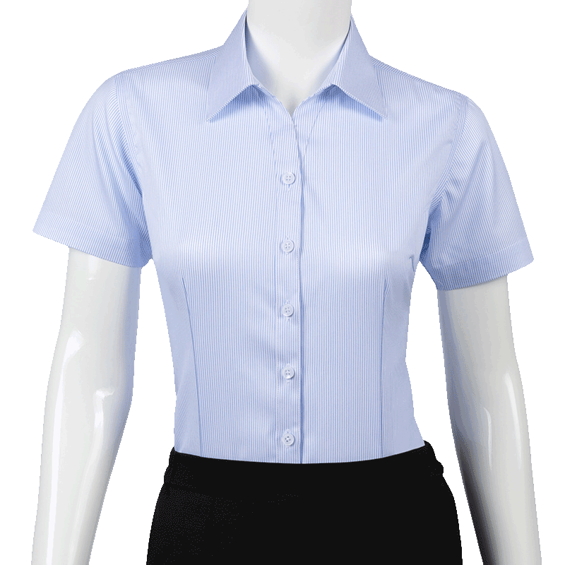 HN pure cotton free ironing light blue pinstripe women's shirt short-sleeved work clothes professional formal wear blue and white top shirt
HN pure cotton free ironing light blue pinstripe women's shirt short-sleeved work clothes professional formal wear blue and white top shirt