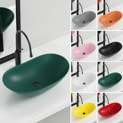 European-Style Countertop Basin in Green, Black, Red, and Gray, Yuanbao Washbasin, Ceramic Household Basin, Bathroom Washbasin European-Style Countertop Basin in Green, Black, Red, and Gray, Yuanbao Washbasin, Ceramic Household Basin, Bathroom Washbasin