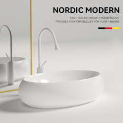 Above-Counter Wash Basin, Large Single Basin, Oval Basin, White Washbasin, Face Basin, Hotel Bathroom, Balcony, Home Use Above-Counter Wash Basin, Large Single Basin, Oval Basin, White Washbasin, Face Basin, Hotel Bathroom, Balcony, Home Use