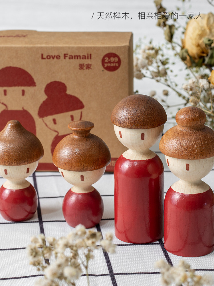 Muñeca Robot de Madera Maciza Juguete de Madera Creativo para Niños