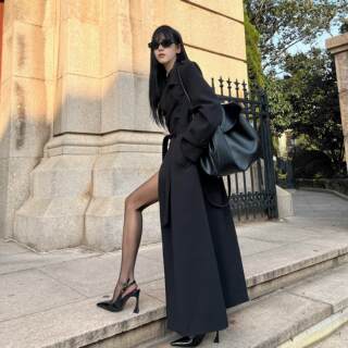Hot girl's high-end knee-length waist-length coat Hot girl's high-end knee-length waist-length coat
