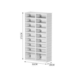 Plastic shoe rack, installation-free folding shoe box, magnetic transparent shoe storage box, four-row integrated shoe cabinet Plastic shoe rack, installation-free folding shoe box, magnetic transparent shoe storage box, four-row integrated shoe cabinet