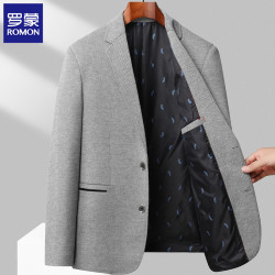 Romon Autumn High-End Wool Suit for Young and Middle-Aged Men, Business Casual, Non-Iron Single-Breasted Jacket, Dad's Suit for Men Romon Autumn High-End Wool Suit for Young and Middle-Aged Men, Business Casual, Non-Iron Single-Breasted Jacket, Dad's Suit for Men