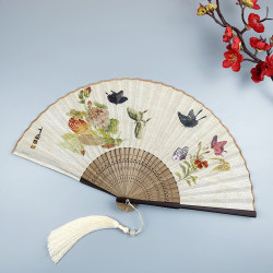 Traditional Chinese Folding Fan, Summer Portable Retro Fan for Hanfu, Cheongsam, Cat Dance, Butterfly Fan Traditional Chinese Folding Fan, Summer Portable Retro Fan for Hanfu, Cheongsam, Cat Dance, Butterfly Fan