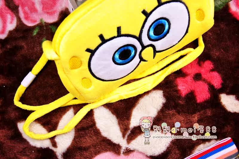 爆款 可爱海绵宝宝单肩斜跨包卡通小动物大包儿童书包