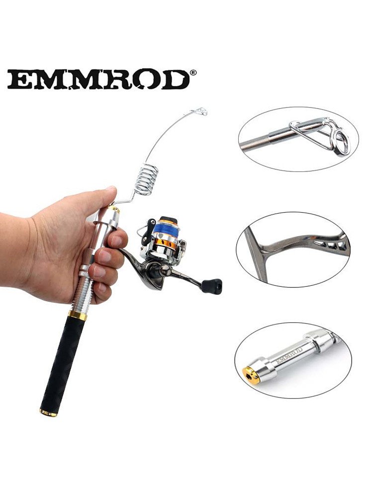 Emmrod IZ-L Mini Portable Fishing Rod Metal Elastic