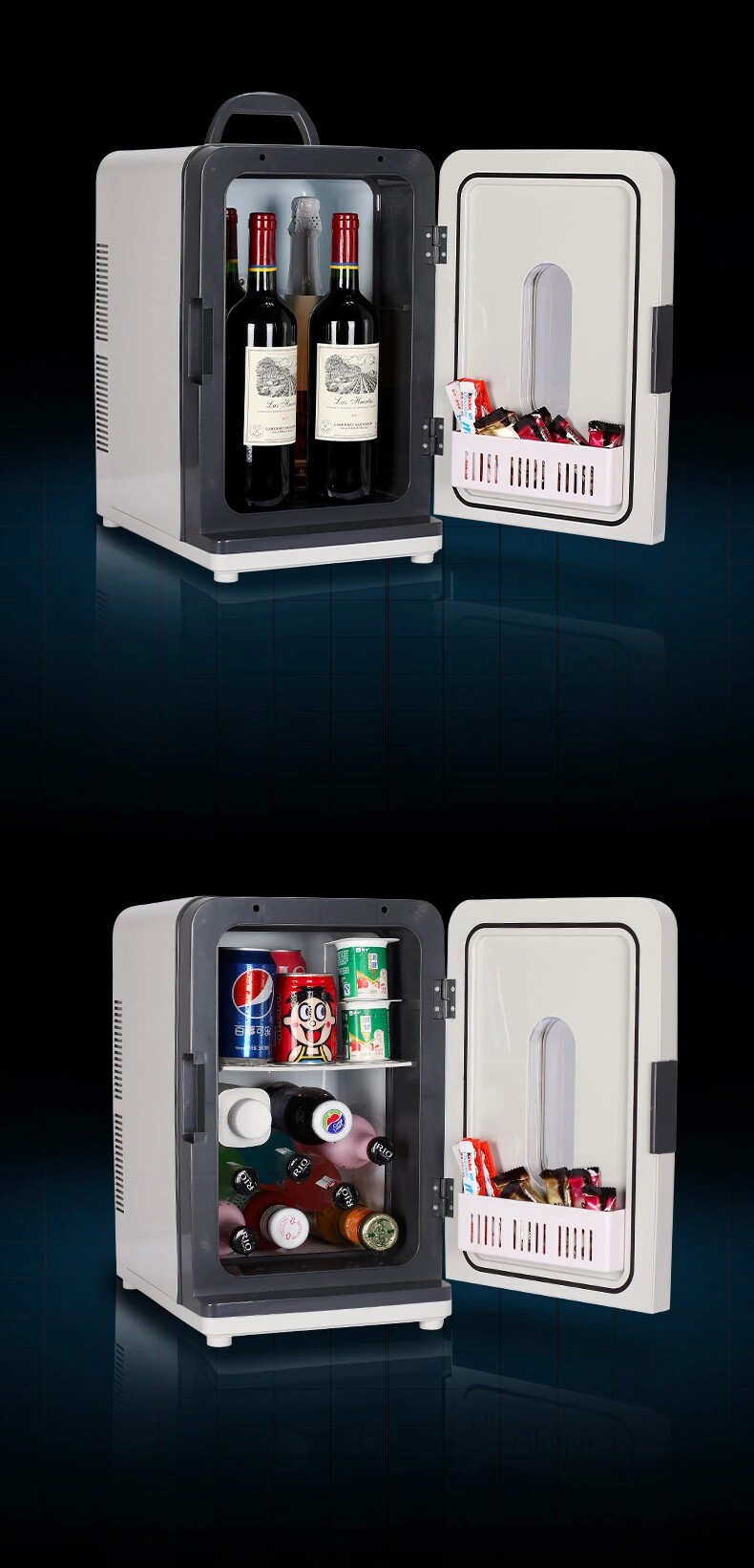 12升车载冰箱家车两用冷暖化妆品冰箱家用迷你小冰箱学生冰箱包邮