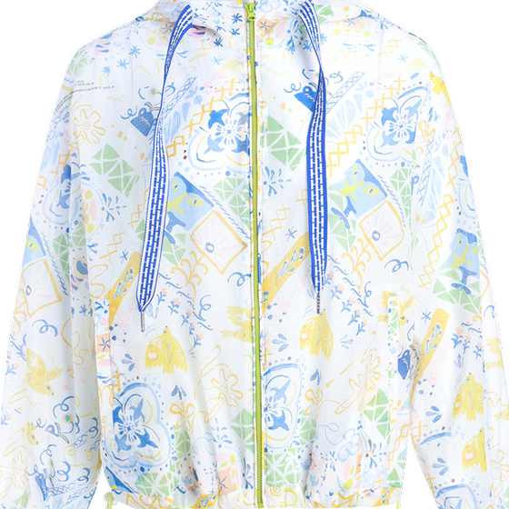 Feiyu 2024 spring new hooded printed jacket literary fresh long-sleeved cardigan casual women's jacket Feiyu 2024 spring new hooded printed jacket literary fresh long-sleeved cardigan casual women's jacket