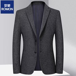 2025 New Style Romon Spring and Autumn Men's Suit Business Casual Wool Single-Breasted Jacket Light Luxury Casual Trendy Suit 2025 New Style Romon Spring and Autumn Men's Suit Business Casual Wool Single-Breasted Jacket Light Luxury Casual Trendy Suit